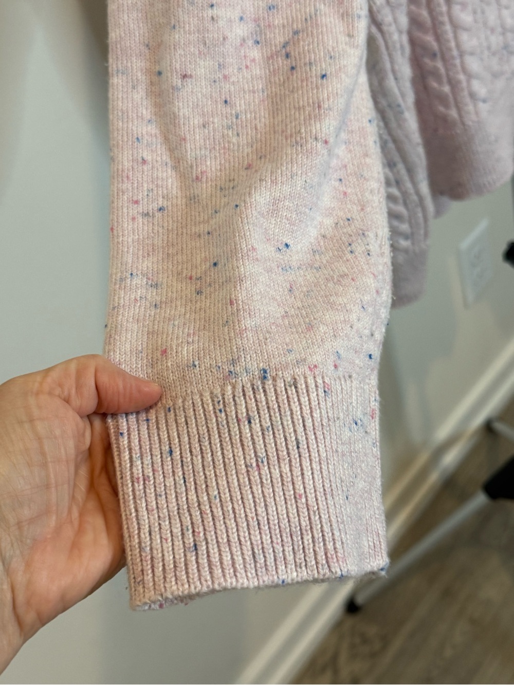 Talbots Plus 3X Pink Cable Knit Confetti Speckled Sweater - Picture 4 of 10